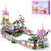 MONOFUN Castello Principesse Montagne Russe Set di Costruzione, 749 PCS Rosa Parco Di...