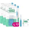 GUM INTERDENTAL Cleaners | Punta arrotondata delicata | Setole trilangolari | Cappuccio protettivo | Taglia L | 3x8 Bundle (con 1 campione bonus)