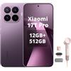 XIAOMI Smartphone 17T Pro, 12 GB + 512 GB, con Android, display da 6,83 pollici, 144 Hz, batteria al carbonio di silicio da 7000 mAh, fotocamera Leica 5X, viola scuro, asciugacapelli incluso (rosa, 2