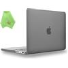 UESWILL Custodia compatibile con MacBook Pro 14 pollici M5 M4 M3 M2 M1 Pro Max Chip & Touch ID, versione 2026 2025 2024 2023 2022 2021, cover rigida opaca liscia + panno in microfibra, grigio
