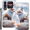 WUACYEAMING Custodia Compatibile con Oukitel WP66,con Slot Carte PU Pelle Portafoglio Libro Case Antiurto Bumper Motivo Magnetica Flip Protettiva Resistente Volpe