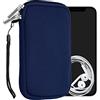 kwmobile Custodia in Neoprene con Zip per Smartphone M - 5,5 - Astuccio Portacellulare a Sacchetto con Cerniera - Borsa in blu scuro