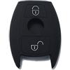 Lage [Portachiave] Guscio Cover Chiave in Silicone per Telecomando Auto Mercedes Benz 2 tasti (vedere compatibilità nelle foto) A B C E S V W R CL ML CLK W176 W204 W211 W245 A203 (NERO)