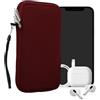 kwmobile Custodia in Neoprene con Zip per Smartphone XL - 6,7/6,8 - Astuccio Portacellulare a Sacchetto con Cerniera - Borsa in bordeaux