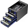 CENMATE Hybrid 2*2,5/3,5 SATA HDD/SSD+6* M / B+M Key M.2 NVMe Enclosure con Ventola di Raffreddamento e USB A/C 3.2 Gen 2, Box per Hard Drive Supporta 92TB (2*22TB HDD+6*8TB SSD 2230/2242/2260/2280