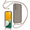 Coalbooliy Cover per Samsung Galaxy A13 5G 6,5 con Cordino per Cellulare, Custodia Silicone con Regolabile Collana Sottile Morbida Case Protezione della fotocamera Antiurto con Necklace, Cachi