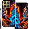 WUACYEAMING Custodia Compatibile con Motorola Edge 2026,con Slot Carte PU Pelle Portafoglio Libro Case Antiurto Bumper Motivo Magnetica Flip Protettiva Resistente Due lupi