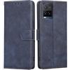 RankOne Cover per vivo Y21 4G / vivo Y21s / vivo Y33s 4G (6.51 Inches), Custodia Flip Pelle Portafoglio, Magnetica Libro Bumper Cover Case - Blu
