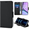 N NEWTOP Cover Compatibile con Realme C67 4G, HQ Lateral Custodia Libro Flip Chiusura Magnetica Portafoglio Simil Pelle Stand Protezione Completa Case TPU Anti Urto Guscio Base Porta (Nero)