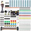 Miuzei Basic Starter Kit compatibile con Arduino con scheda a incastro, Power Supply Modul, Cavo Jumper, Resistor, LED, Elettronica Board Breadboard Set, accessori Compatibile con Raspberry Pi