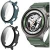 KUSINHOKA Cover per Oneplus Watch 4/Oppo Watch X3, [2 Pezzi] Custodia Protezione con Vetro Temperato, Schermo Protettiva Ultra Sottile HD Clear PC Rigida Cover, Nero + Verde