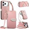 FERLAN Cover Compatibile Con Honor 600/600 Pro con Cordino,Flip Portafoglio Custodia in pelle, [Cinghia regolabile] [Slot per schede] [Magnetico],Custodia Libro Cover con Laccio - rosa
