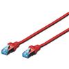DIGITUS Cavo LAN Cat 5e - 1 m - SF/UTP schermato - 1 Gbit/s - 100 MHz - Cavo di rete CCA con connettore RJ45 - Guaina in PVC - AWG 26/7 - Compatibile con Cat6 e Cat5 - Rosso