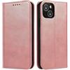 Mixroom - Custodia Cover Case a Libro Rosa per iPhone 15 con Stand in Ecopelle Chiusura Magnetica Formato Portafoglio Parte Interna in TPU Morbida con Bordi Piatti