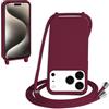 WenBaby Cover Compatible con iPhone 17 Pro Max,Cellulare Girocollo Custodia con Cordino TPU Corda Silicone Case Bumper per iPhone 17 Pro Max Custodia, Rosso