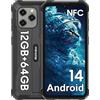 Blackview BV5300Pro Rugged Smartphone Android 14 Telefono Indistruttibile, 6580mAh, 12GB+64GB/1TB Espandibile, Cellulare Impermeabile IP68/IP69K HD+ 6,088, 13MP+8MP, NFC/Face ID/OTG/GPS/3 SIM Slots
