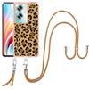 SNCLET Custodia per Oppo A79 5G Telefono Custodia con Cordino TPU Edges PC Back Antiurto Anti Scratch Cover con Lanyard Collana Staccabile Protettiva Case per Oppo A79 5G,Leopard Motivo