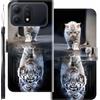WUACYEAMING Custodia Compatibile con Honor Win Turbo,con Slot Carte PU Pelle Portafoglio Libro Case Antiurto Bumper Motivo Magnetica Flip Protettiva Resistente Gatto tigre
