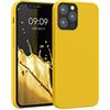 kwmobile Cover per Apple iPhone 12 / iPhone 12 Pro Custodia - Back Case per Smartphone in Silicone TPU - Protezione Gommata - miele
