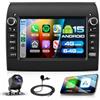 Motorsi Carplay Autoradio per Fiat Ducato Citroen Jumper Peugeot Boxer, 4+64G Android Auto Bluetooth Car Stereo con GPS WiFi RDS/FM Radio SWC EQ USB Mirror Link Canbus + Telecamera Posteriore