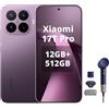 XIAOMI Smartphone 17T Pro, 12 GB + 512 GB, con Android, display da 6,83 pollici, 144 Hz, batteria al carbonio di silicio da 7000 mAh, fotocamera Leica 5X, viola scuro, asciugacapelli incluso (blu, 2