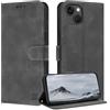 ZONNAVI Cover per iPhone 14 / iPhone 13, [Blocco RFID] Custodia a Libro in Pelle con Porta Carte, Flip Case Portafoglio Antiurto Cover per iPhone 14 / iPhone 13 (Grigio)