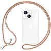 NALIA Cover con Collana per iPhone 14 - Custodia Ibrida, Arcobaleno | Mani Libere, Zero Stress, Retro Cristallino, Il Tuo Tocco Di Stile, Airbag Invisibile, HANGIT PRO