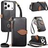 FERLAN Cover Compatibile Con Honor 600/600 Pro con Cordino,Flip Portafoglio Custodia in pelle, [Cinghia regolabile] [Slot per schede] [Magnetico],Custodia Libro Cover con Laccio - Nero