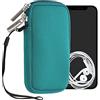 kwmobile Custodia in Neoprene con Zip per Smartphone XS - 3,5/4 - Astuccio Portacellulare a Sacchetto con Cerniera - Borsa in petrolio