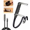 Générique Cavo di Ricarica Rapida, Supporto Telefono Caricabatterie, Cavo di Ricarica Ultra Veloce 240 W E Supporto Per Telefono 2 In 1, Supporti Invisibile Cavo Dati Usb-C Ultra Veloce 1,5 Metri (Type-CTo