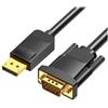 Watio Wave Convertitore da displayport a vga, 2 m di lunghezza, colore nero, ideale per collegare dispositivi a vecchi monitor. *