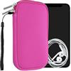 kwmobile Custodia in Neoprene con Zip per Smartphone L - 6,5 - Astuccio Portacellulare a Sacchetto con Cerniera - Borsa in fucsia