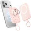 Syncwire Supporto Anello Magnetico in Silicone con Ventosa Forte per Custodia MagSafe - Anello Porta Cellulare per iPhone/Android, Mani Libere, Selfie, Video & TikTok, Rosa