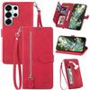 Fertuo Cover per Samsung Galaxy S26 Ultra, Custodia a Libro in Pelle PU Flip Case con Porta Carte, Chiusura Magnetica e Cinturino [Disegni di Fiori] Portafoglio Interno Silicone Antiurto, Rosso