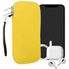 kwmobile Custodia in Neoprene con Zip per Smartphone XL - 6,7/6,8 - Astuccio Portacellulare a Sacchetto con Cerniera - Borsa in giallo fluorescente