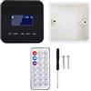 Plyisty Amplificatore Musicale Da Parete, 2 Canali, Bluetooth 5.0, Telecomando Wireless A Infrarossi, Schermo LCD Da 1,7 Pollici, Collegamento Di 2 Altoparlanti, Supporto MP3 WMA WAV (BLACK)