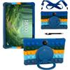 FKQLH Cover per TCL Tab 11 Gen 2/Tab Gen 2 FE Tablet 11 Pollici, Silicone Custodia Protettiva Antiurto con Supporto Rotante/Spalla, Blu scuro