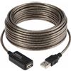 QWORK® Cavo di prolunga USB 10M, connettore USB 2.0 maschio a femmina in alluminio, per lettore di schede, computer, tastiera, stampante