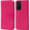 Verco custodia per Huawei P40 Pro, Case per Huawei P40 Pro Cover PU Pelle Portafoglio Protettiva, Rosa