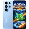 Blackview Wave 10 Smartphone 4G AI Offerte, 6,88 HD+, 24GB+128GB (2TB Esterna), 3 Assistenti Intelligenti AI, Fotocamera 32MP+13MP, Slot per 3 Schede, Android 16 Dual SIM Cellulare GPS, Blu