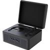 WhatPlus Lettore CD Portatile con Bluetooth 5.2, Batteria Ricaricabile e Altoparlanti Integrati - Design da Valigia Hi-Fi Retrò per Decorazione Domestica, Supporto AUX/Scheda TF - Regalo Ideale (Nero)