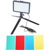 YROHGKPN USB LED Video Light Dimmerabile 2700-6000K Piccoli Treppiedi Opzionali e Filtro Colore per Fotografia e Streaming, Luce Fotografica Dimmerabile