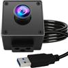 ELP Webcam grandangolare da 5 MP 60 fps con otturatore globale USB3.0, webcam a 110 gradi per computer, mini UVC USB3.0/2.0, fotocamera ad alta velocità Lightburn per laser (110 gradi senza