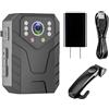 Deskium Telecamera 4K, WiFi 128 GB, 60 FPS, batteria 18 ore, telecamera indossabile impermeabile wireless, registratore delle forze dell'ordine con pre-registrazione, visione notturna IR, 7,8 x 5,48 x