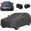 Chihen Imbottito Telo Copriauto Antigrandine per Ford Ranger Wildtrak Copri Auto,Telo Antigrandine per Auto Anti UV Antipolvere Impermeabile Traspirante,con Tasca Portaoggetti e Strisce Riflettenti,Nero-CT