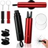 soodyoow 2 Pezzi Martello di Sicurezza Auto, 2 in 1 Tagliacintura & Rompivetro, con 2 Fischietti di Sicurezza, Kit di Sicurezza Indispensabile per Auto, Autobus (Nero/Rosso)
