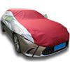 CFDZCP Mezza Copriauto Per Renault Clio 5, Telone Protettivo Parabrezza Traspirante E Antipolvere For Tutte Le Stagioni, Copertura Antipolvere Interni Esterni Con Strisce Riflettenti Garage(Color:Red silver)