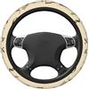 Myfsucce Coprivolante in poliestere antiscivolo protezione accessori auto universale 15 pollici/38 cm, note musicali beige foglio patter