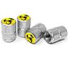 4R Quattroerre.it Tappi Cappucci Coprivalvole per Pneumatici Auto Abarth Universali, Scorpione Giallo, Set da 4
