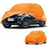 Partuto Copertura Auto Impermeabile Stagioni Automotive Esterna Anti-UV Protezione dal Sole e dalla Pioggia Copertura Completa per Smart Fortwo 210D-PU Arancione con Strisce Riflettenti
